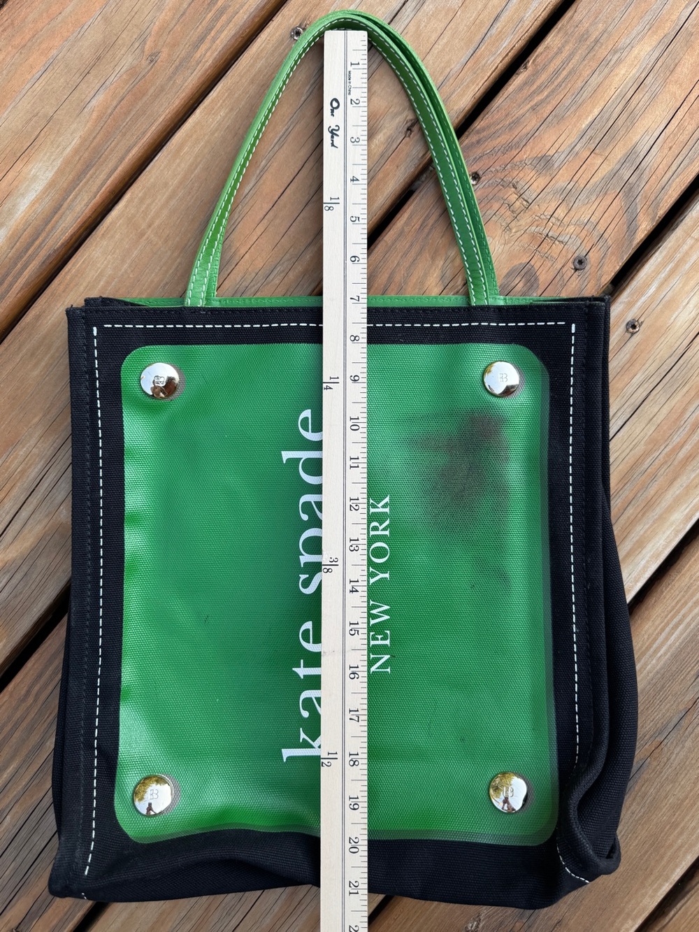 kate spade Green & Black Canvas Tote - Picture 7 of 9
